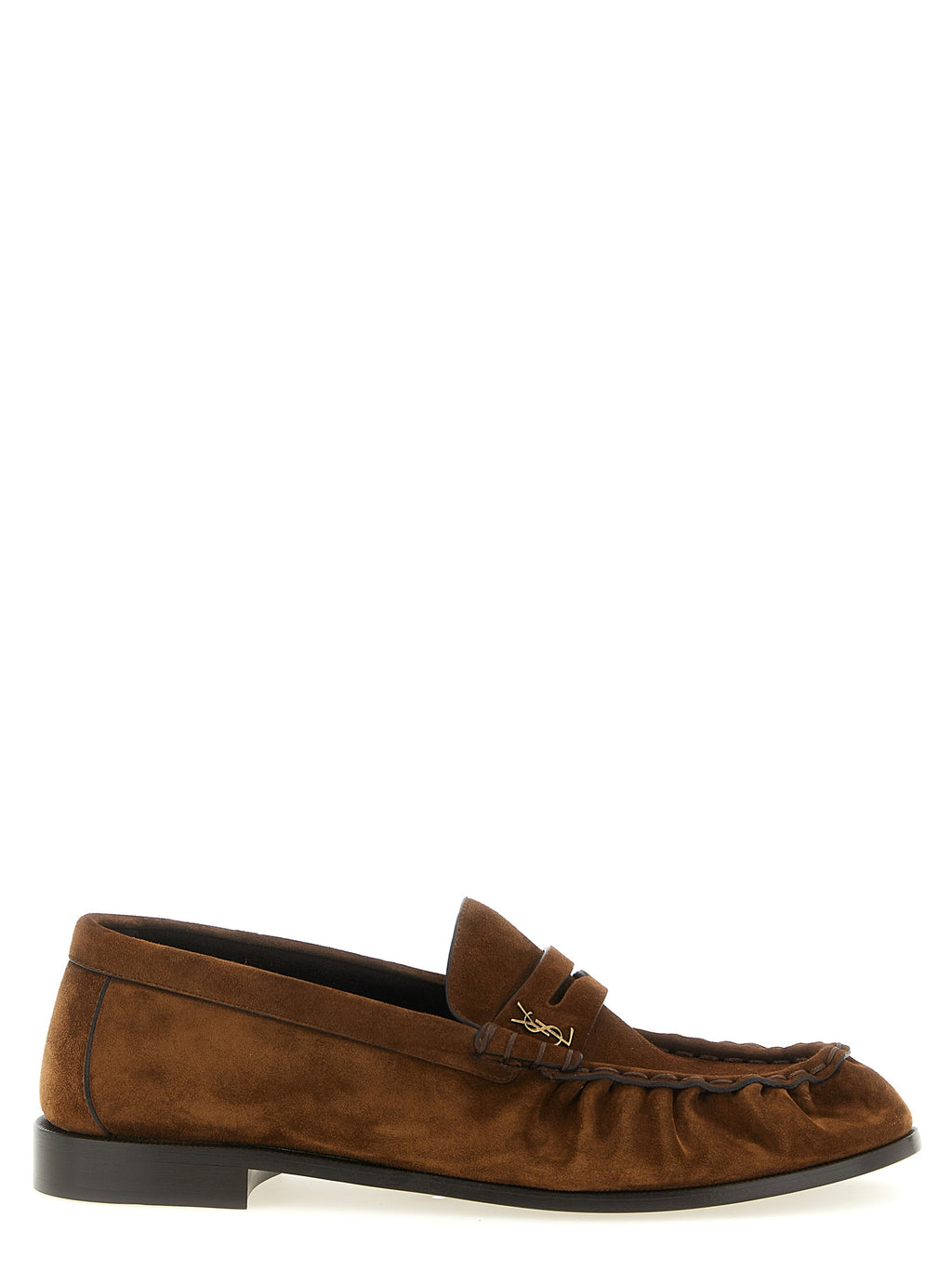Saint Laurent Brown Calfskin Slip On Loafers (Ref. SA333221) - Front view