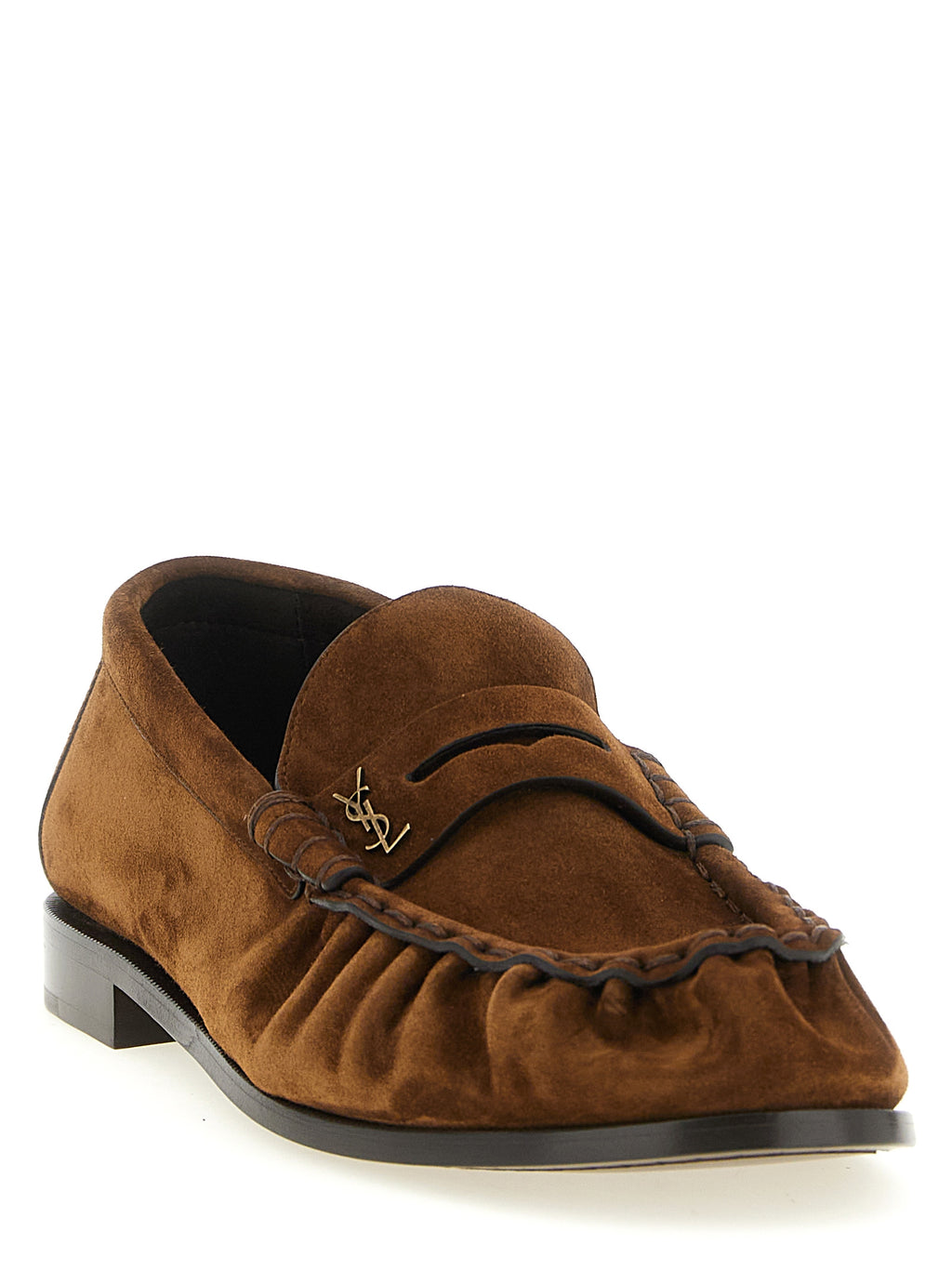 Saint Laurent Brown Calfskin Slip On Loafers (Ref. SA333221) - Side view