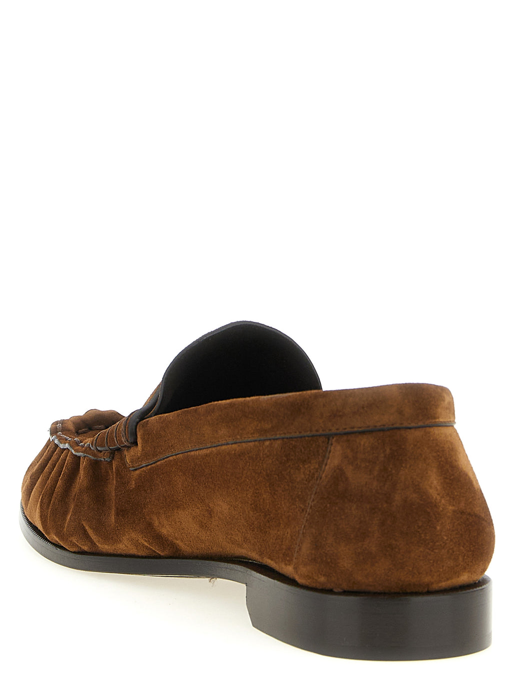 Saint Laurent Brown Calfskin Slip On Loafers (Ref. SA333221) - Back view