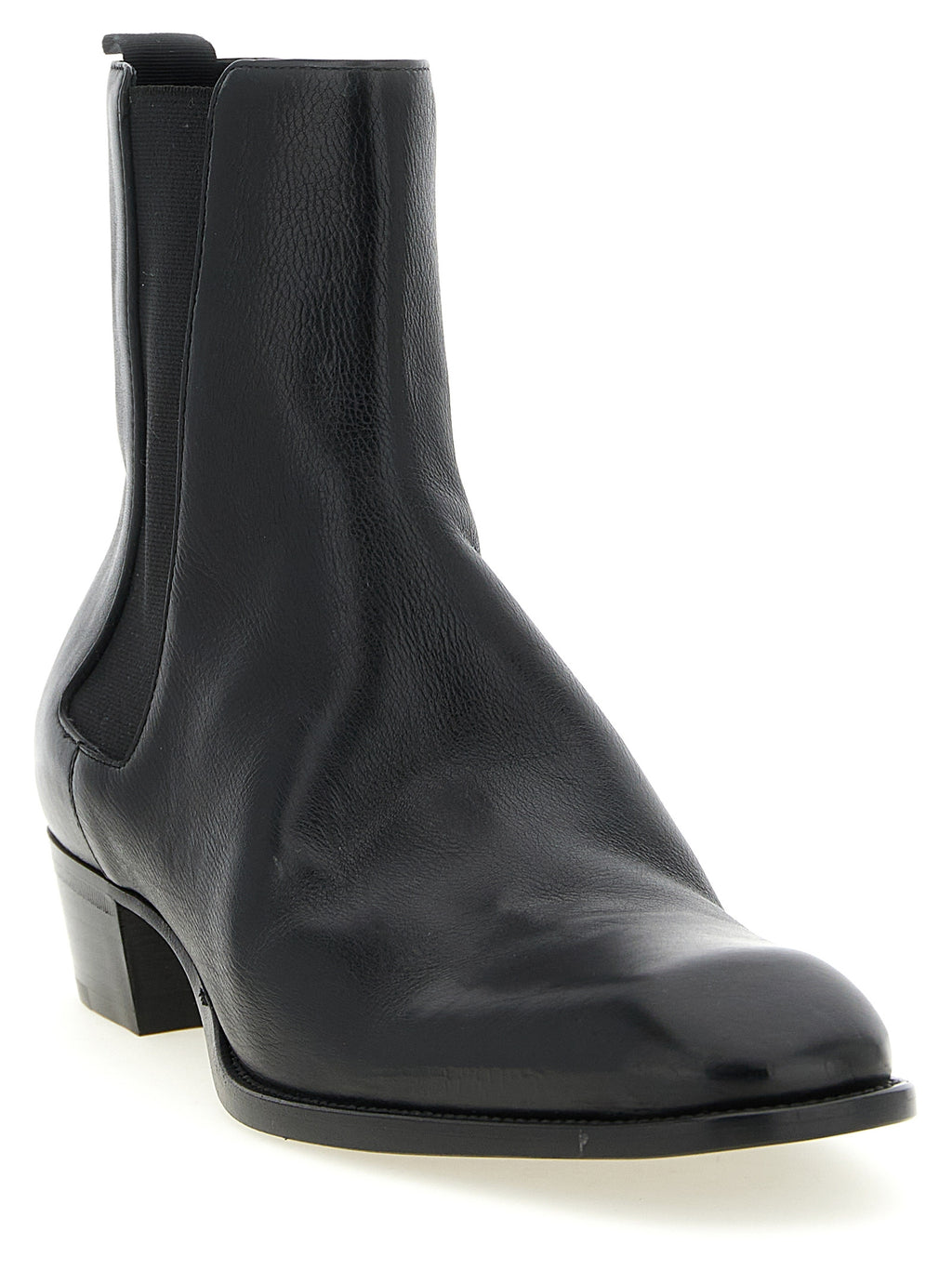 Saint Laurent Black Calfskin Chelsea Boots (Ref. SA333275) - Side view