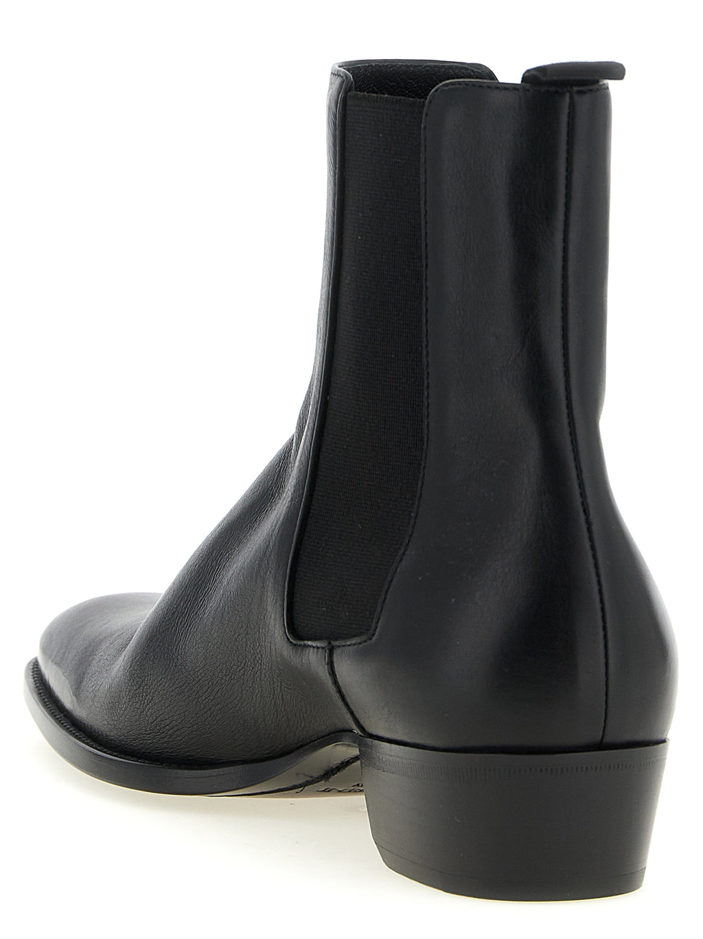Saint Laurent Black Calfskin Chelsea Boots (Ref. SA333275) - Back view