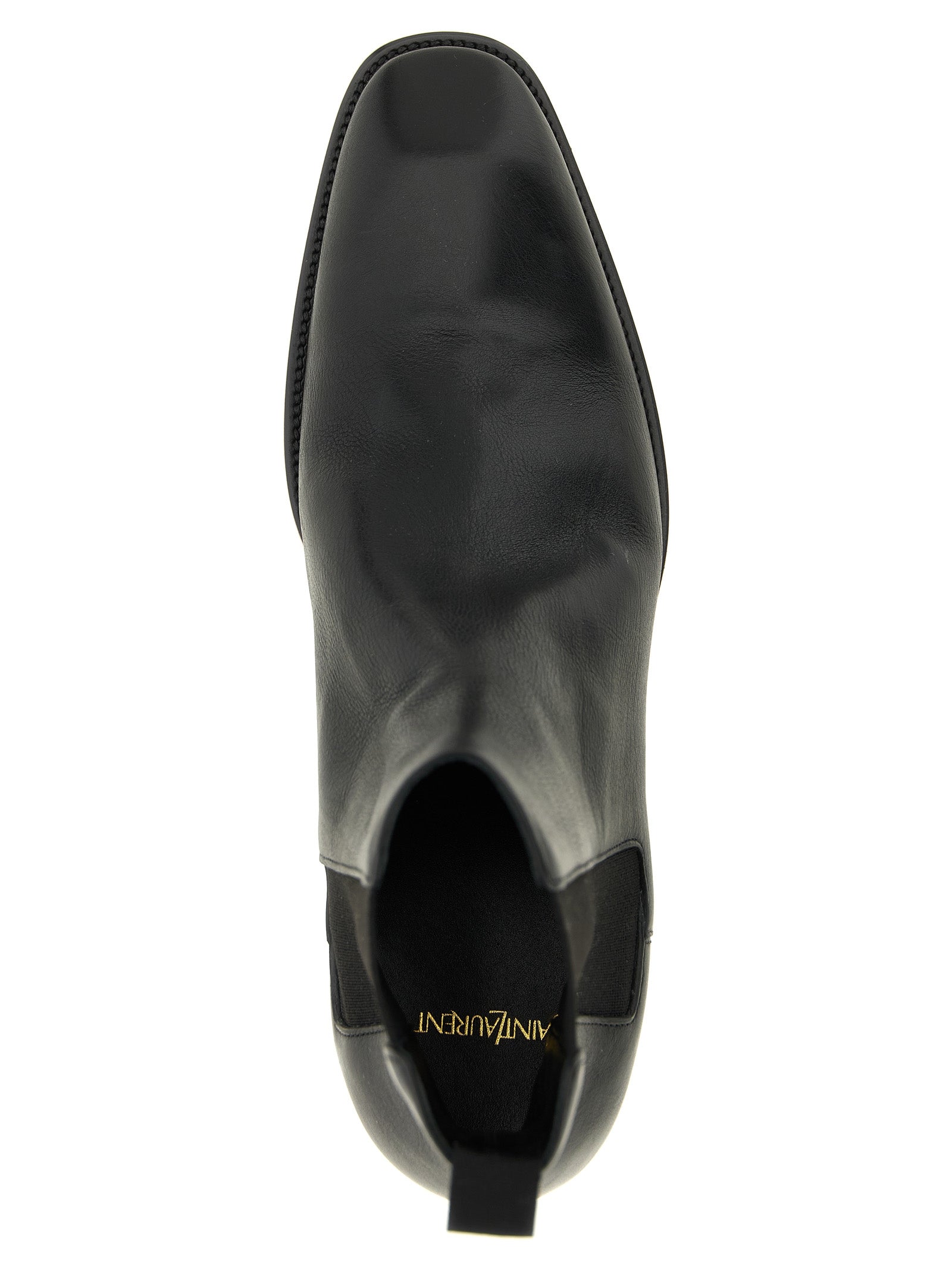 Saint Laurent Black Calfskin Chelsea Boots (Ref. SA333275) - Detail view