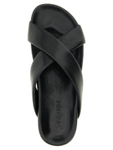 Saint Laurent Black Lamb Leather Slides - Detail view
