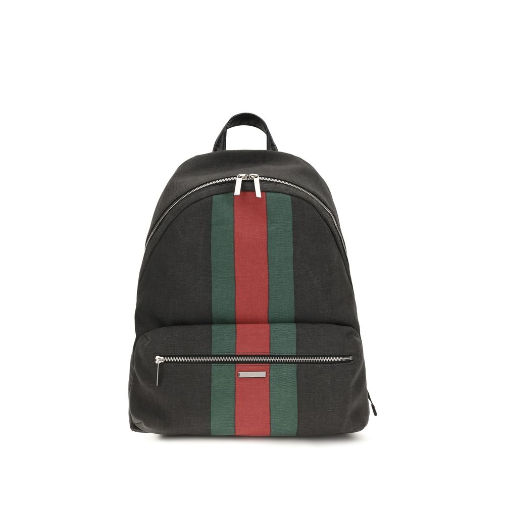 Gucci Black Fabric Backpack - Front view