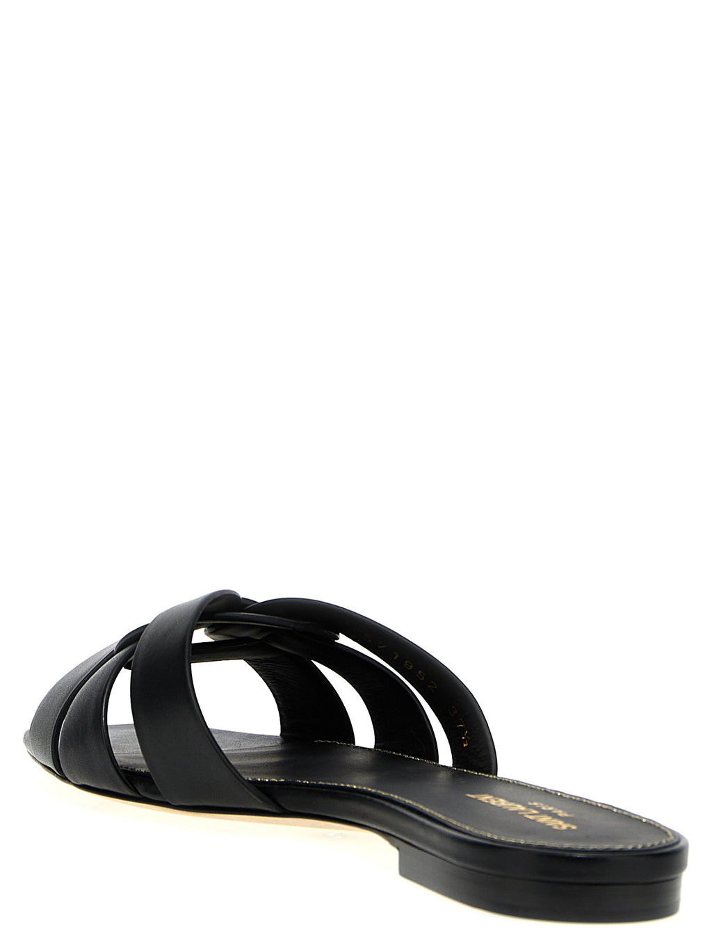 Saint Laurent Black Calfskin Slides - Back view