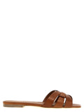 Saint Laurent Brown Calfskin Slides (Ref. SA231664) - Front view