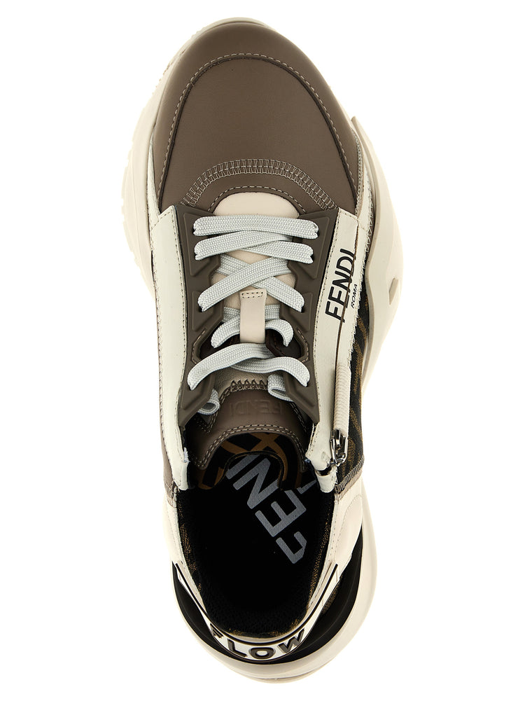 Fendi Multicolor Calf Leather Athletic Sneakers - Close-up view