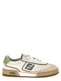 Fendi Beige Leather Sneakers - Front view