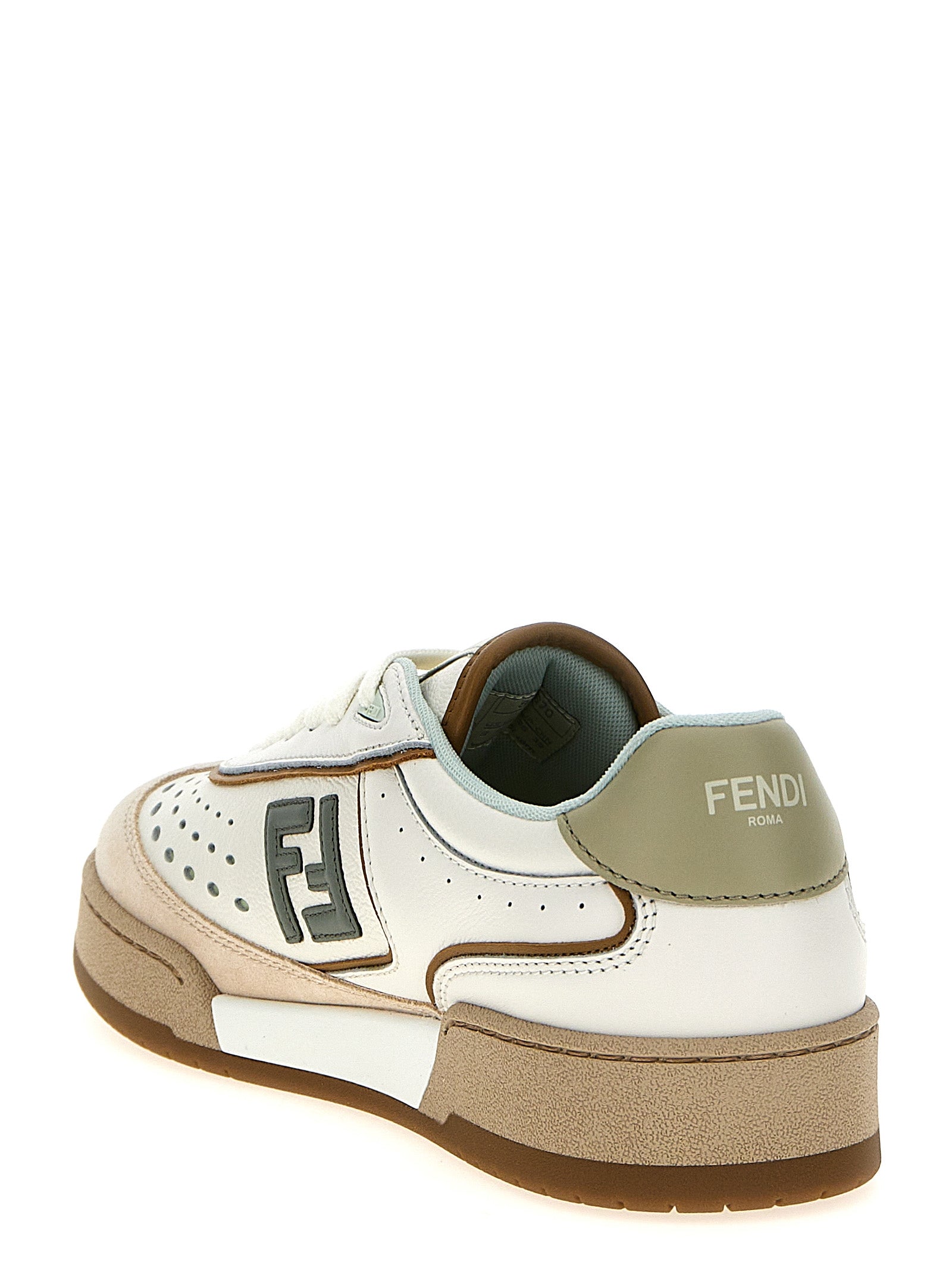 Fendi Beige Leather Sneakers - Back view