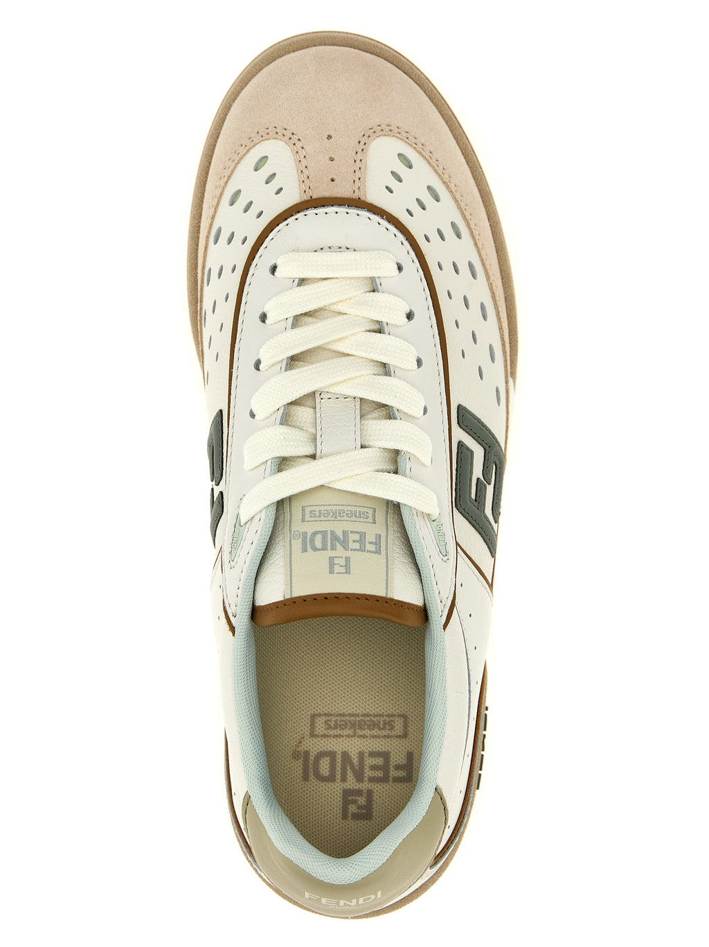 Fendi Beige Leather Sneakers - Detail view