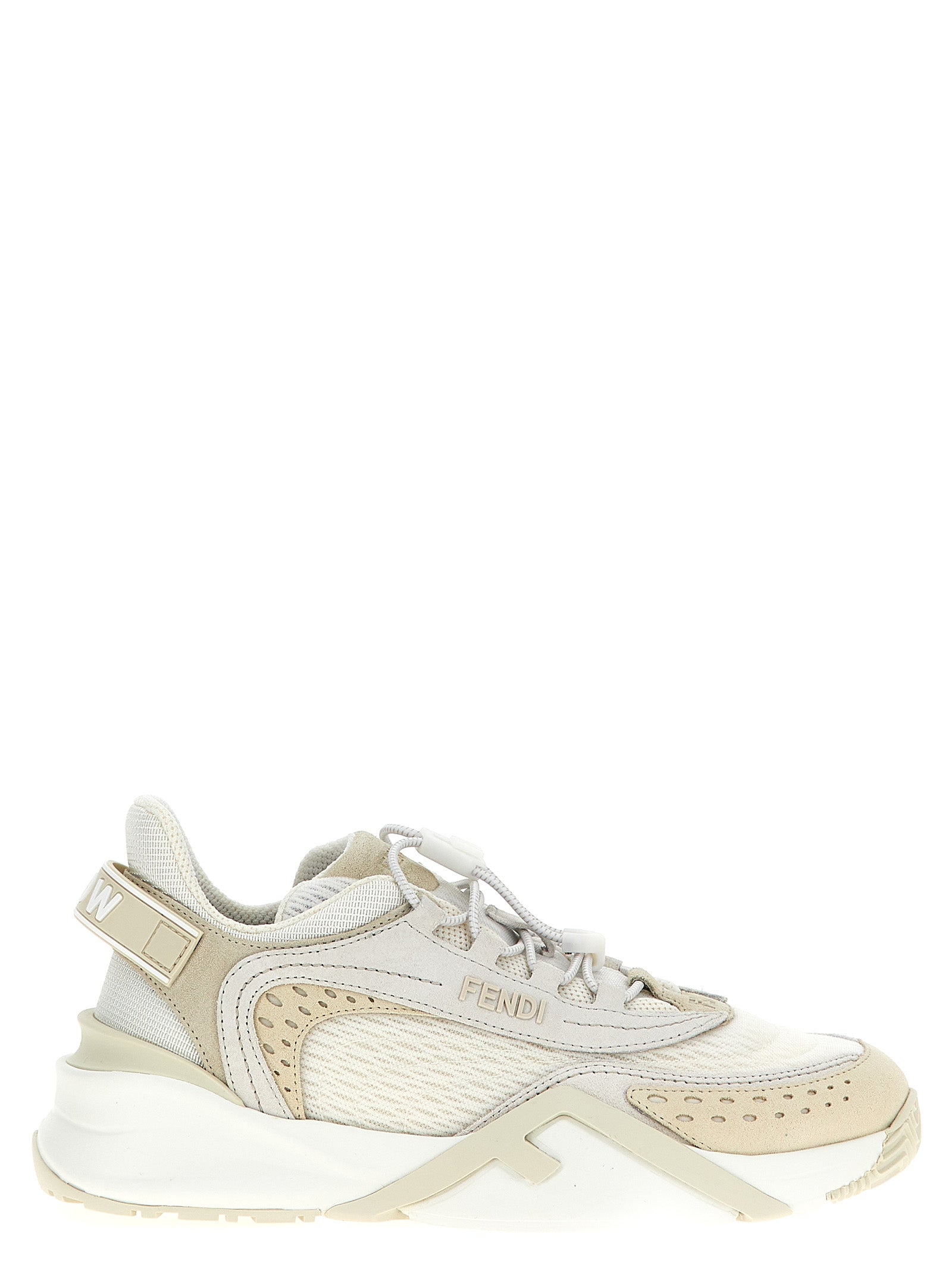Fendi White Polyester Athletic Sneakers - Front view