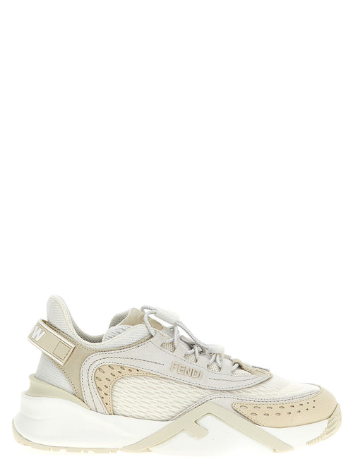 Fendi White Polyester Athletic Sneakers - Front view