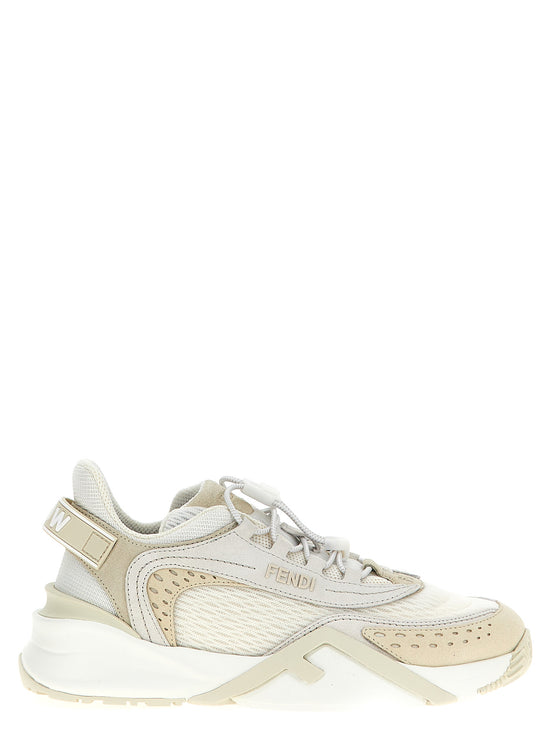 Fendi White Polyester Athletic Sneakers - Front view