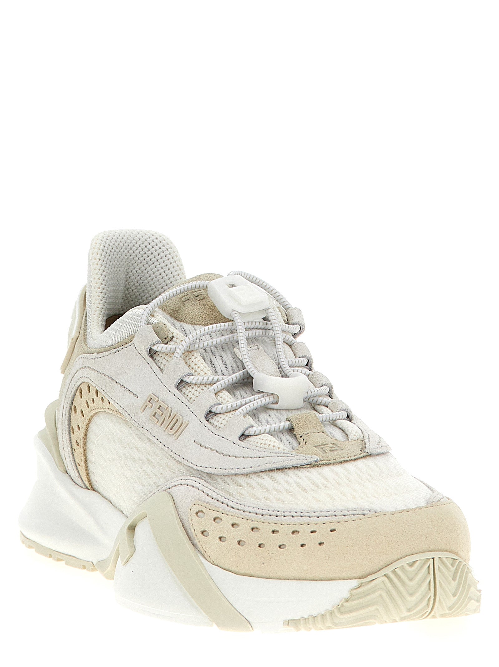 Fendi White Polyester Athletic Sneakers - Back view