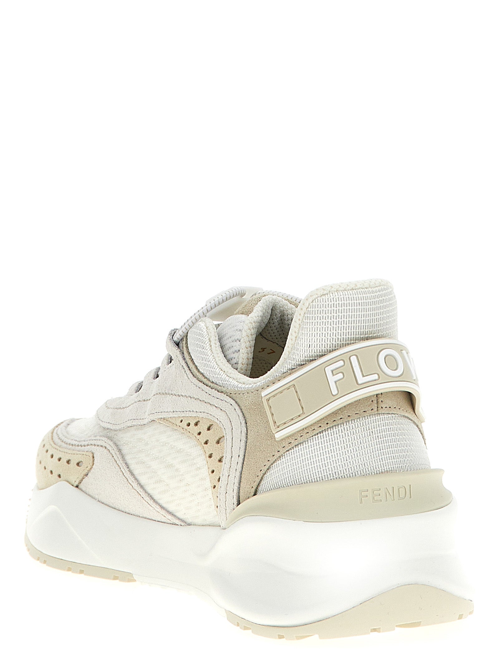 Fendi White Polyester Athletic Sneakers - Detail view