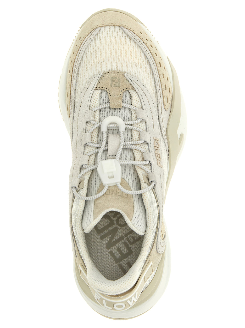 Fendi White Polyester Athletic Sneakers - Close-up view