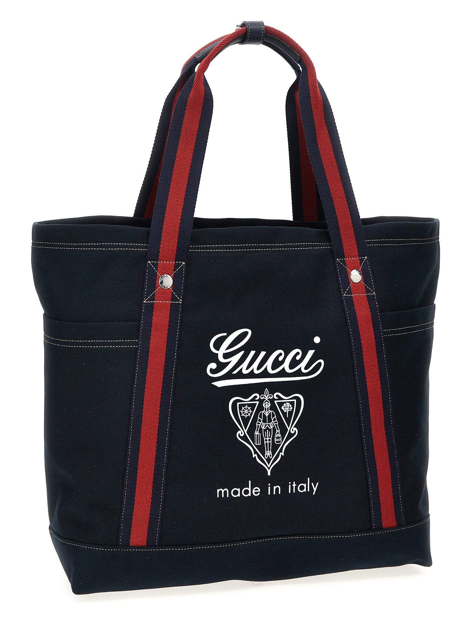Gucci Blue Cotton Tote Bag - Back view