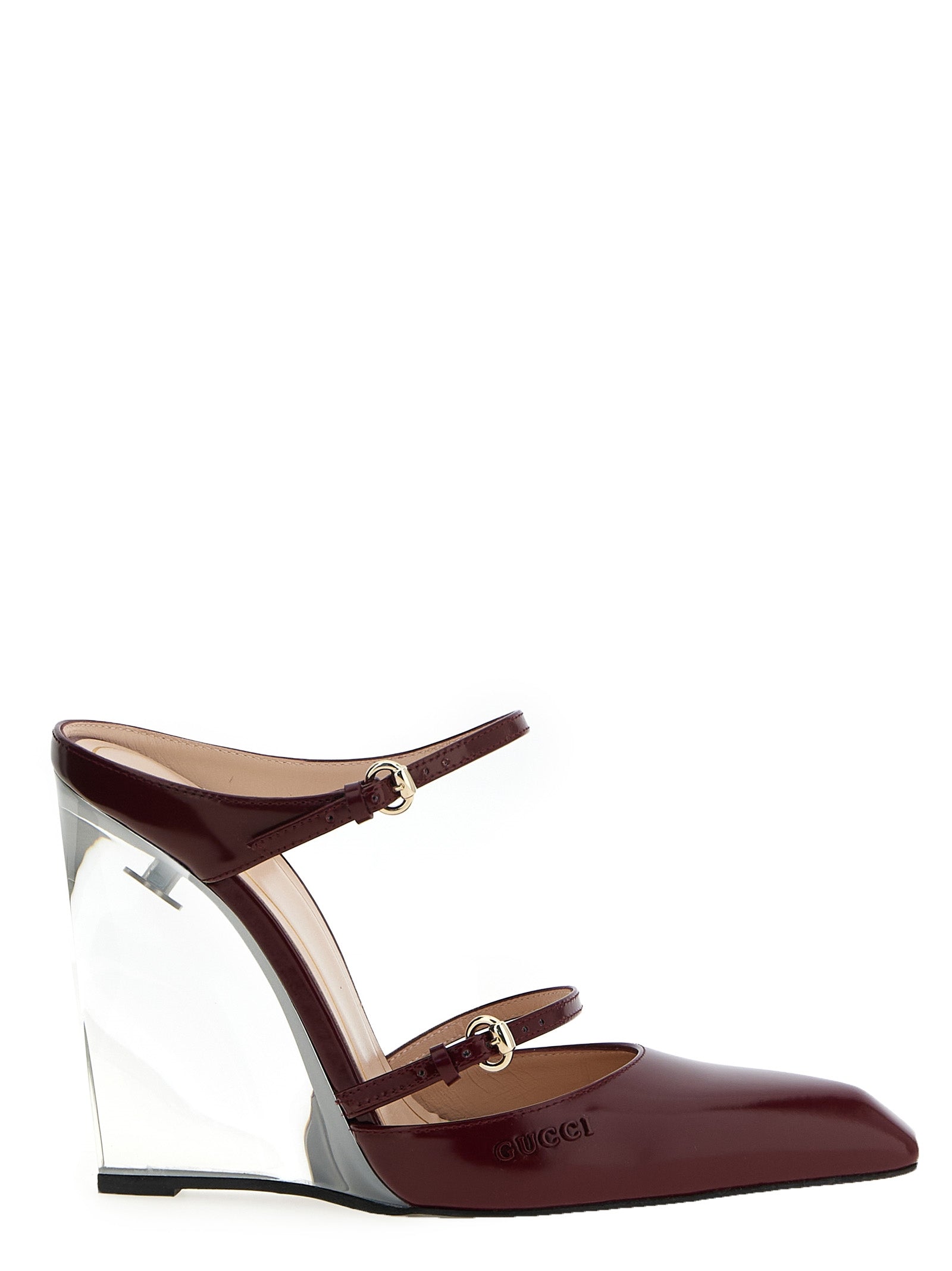 Gucci Multicolor Leather Wedge Sandals - Front view