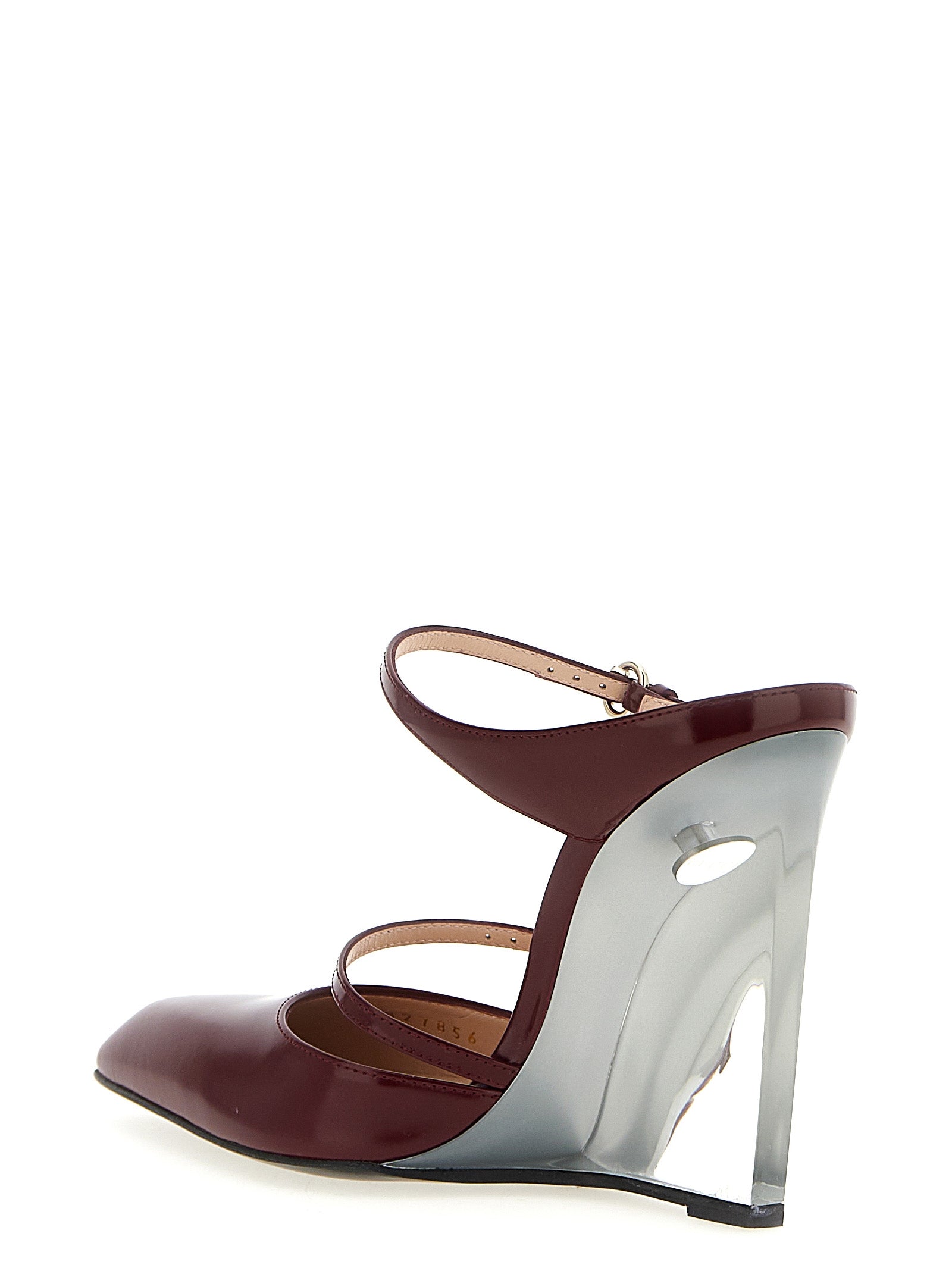 Gucci Multicolor Leather Wedge Sandals - Back view