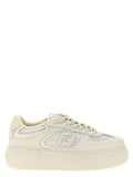Fendi Beige Calfskin Platform Sneakers - Front view