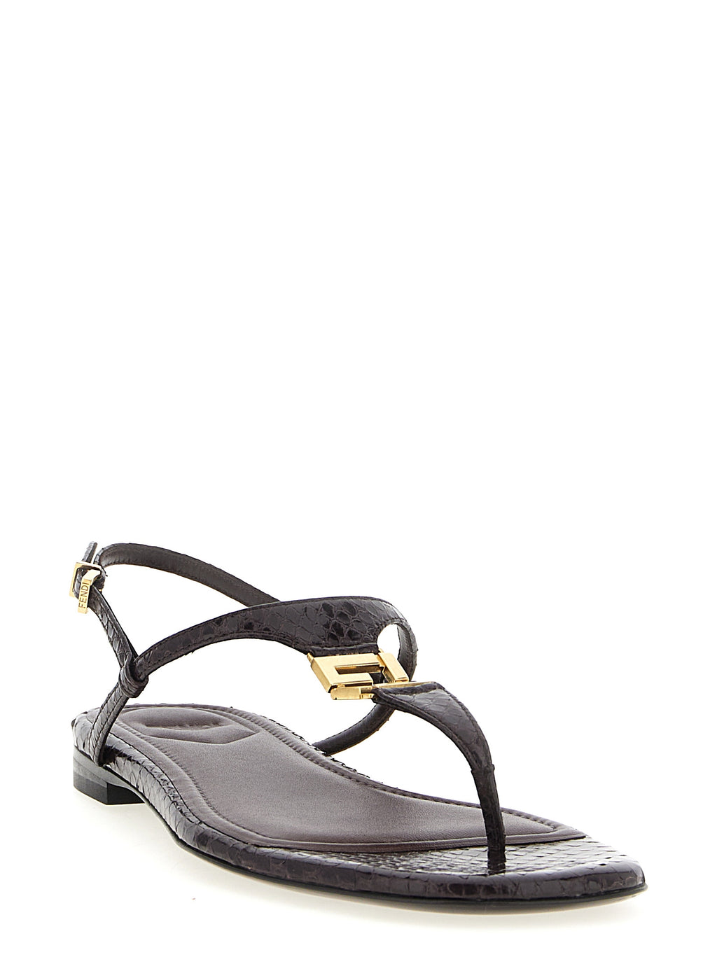 Fendi Purple Elastane Flat Sandals - Side view