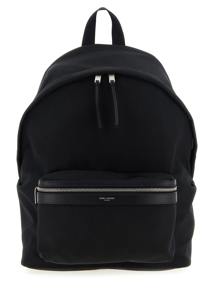 Saint Laurent Black Polyamide Backpack (Ref. SA317886BM) - Front view