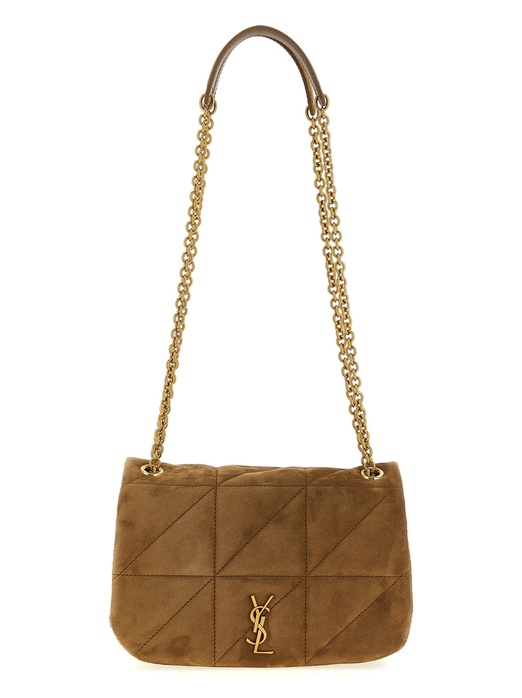 Saint Laurent Beige Calfskin Shoulder Bag - Front view