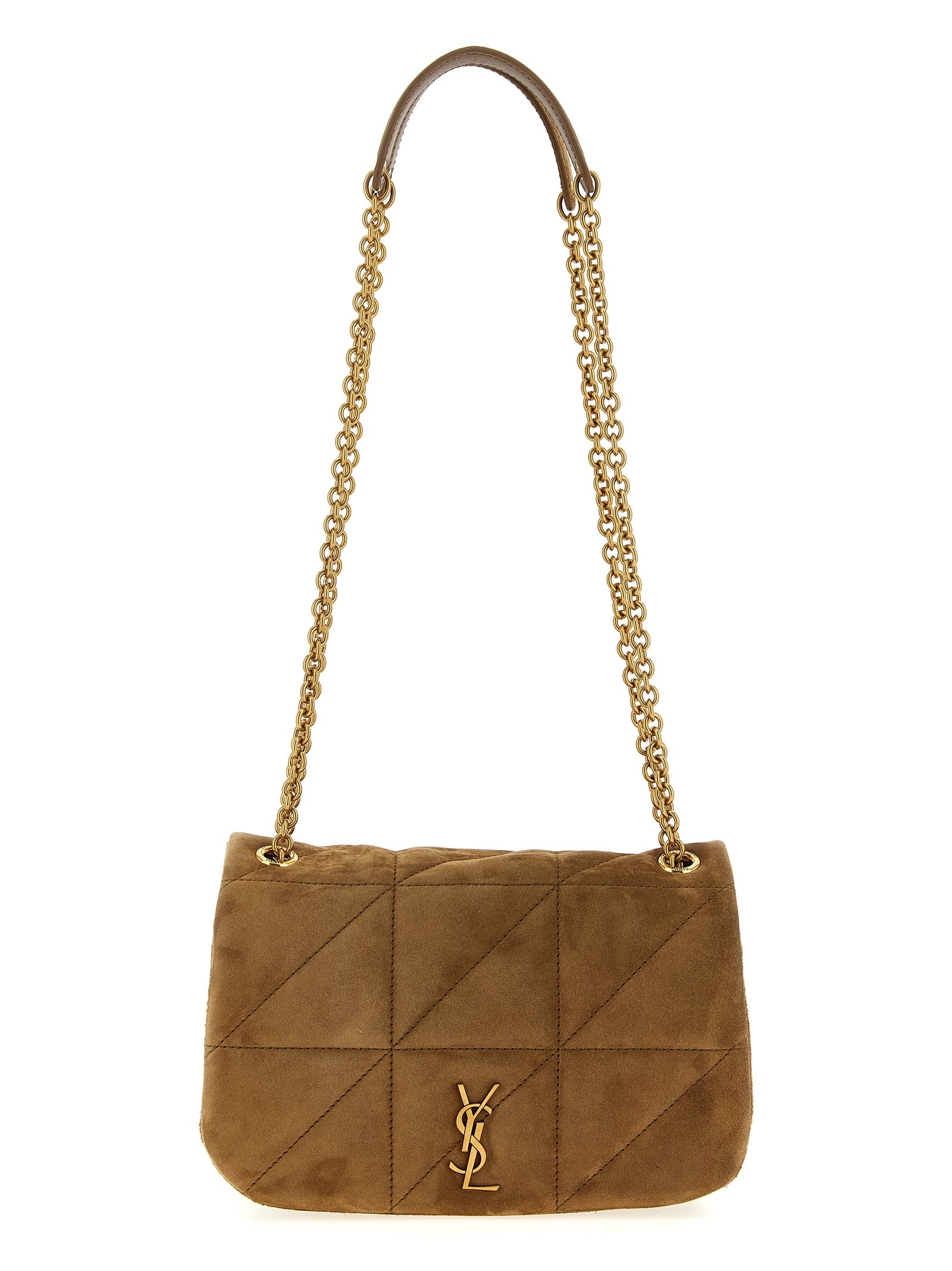 Saint Laurent Beige Calfskin Shoulder Bag - Front view