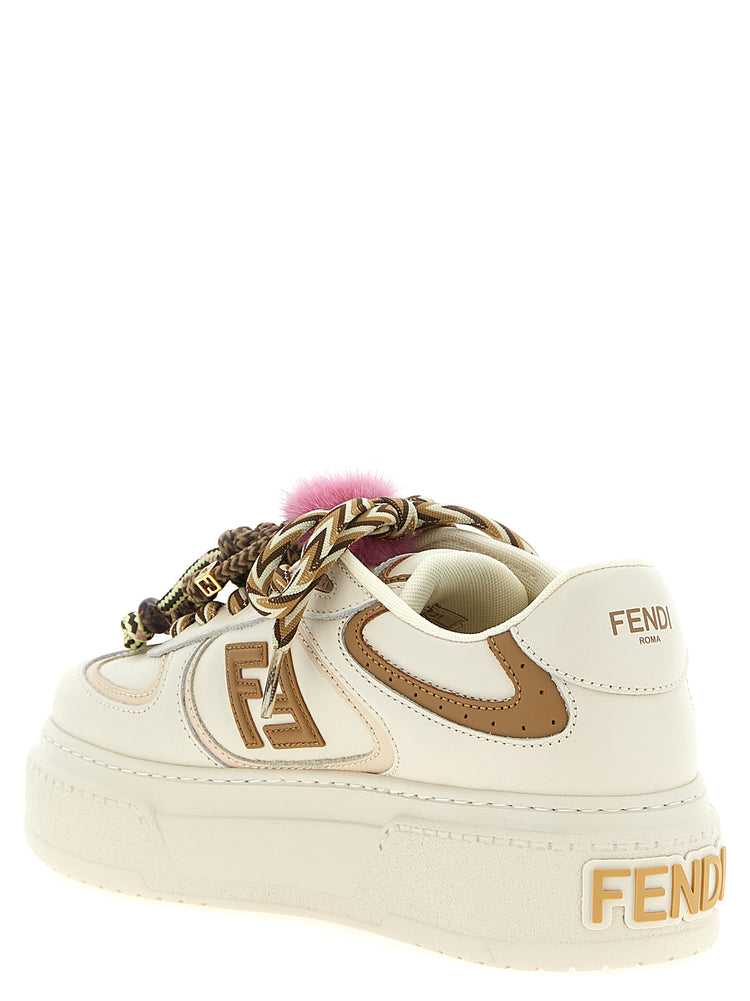 Fendi Multicolor Calfskin Platform Sneakers (Ref. FE317977) - Back view