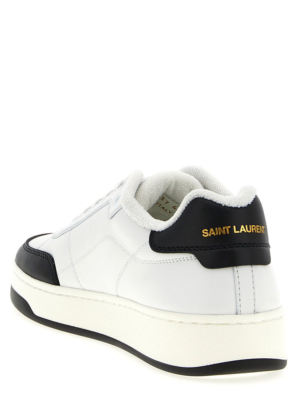 Saint Laurent Bicolor Calfskin Low Top Sneakers - Back view