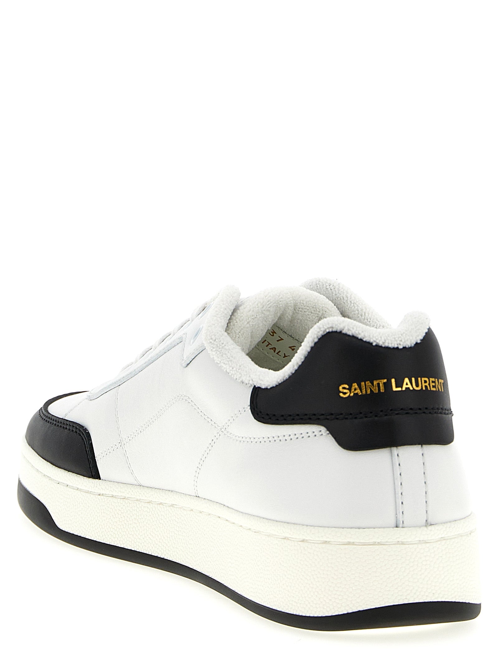 Saint Laurent Bicolor Calfskin Low Top Sneakers - Back view