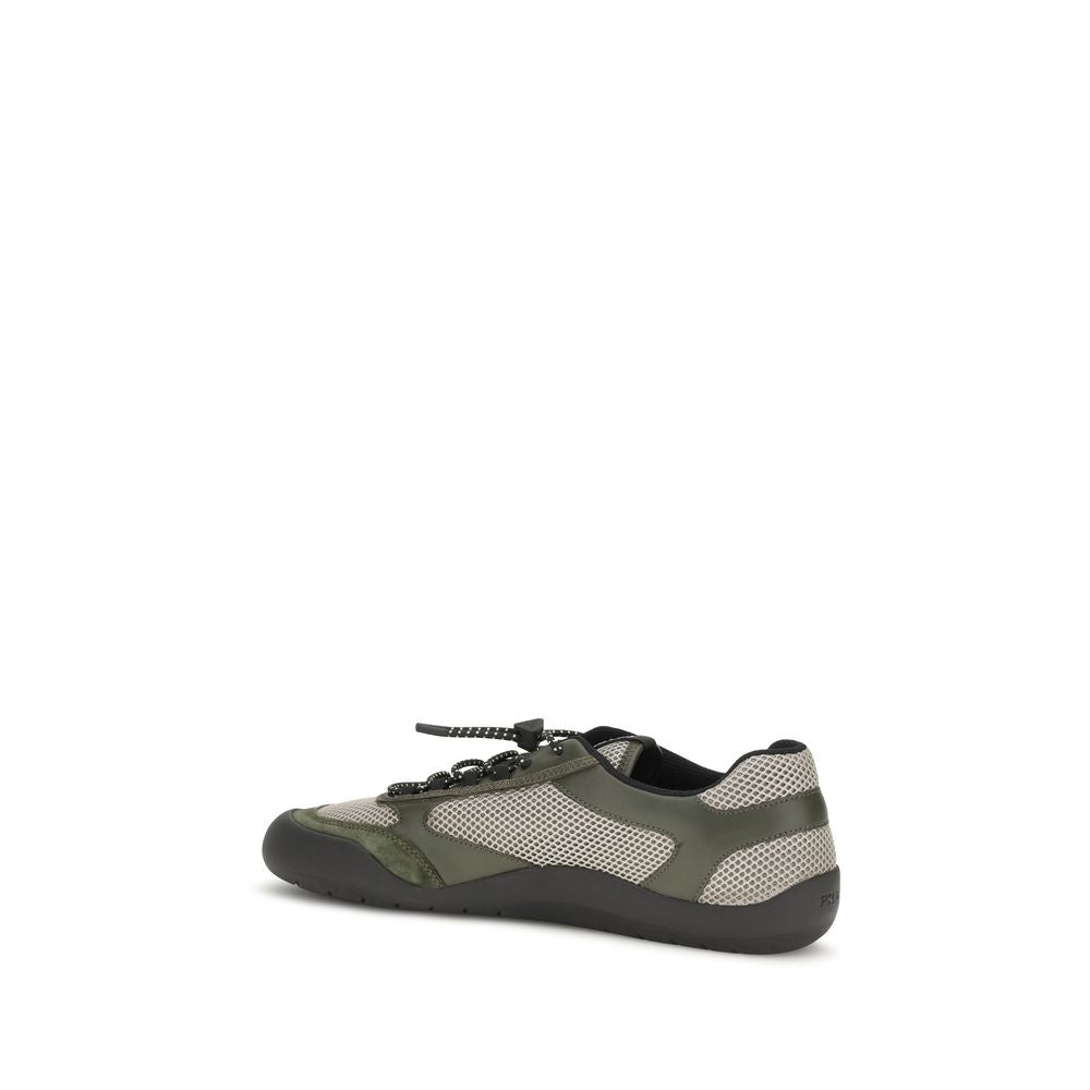 Prada Bicolor Polyester Athletic Sneakers - Back view