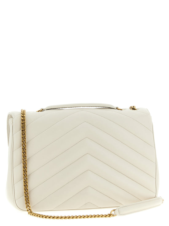 Saint Laurent Beige Lamb Leather Shoulder Bag - Side view