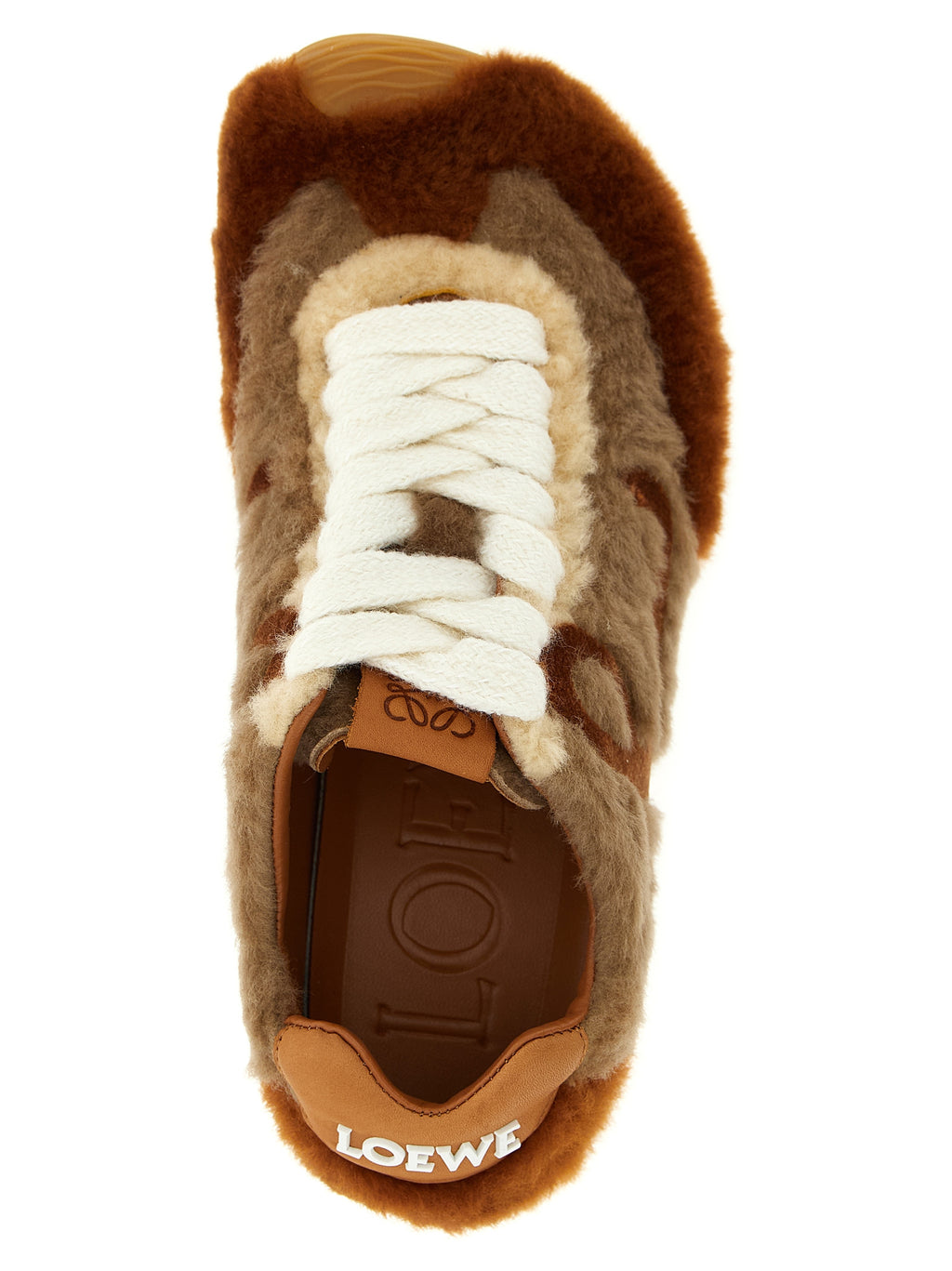 Loewe Brown Lamb Leather Low Top Sneakers - Detail view