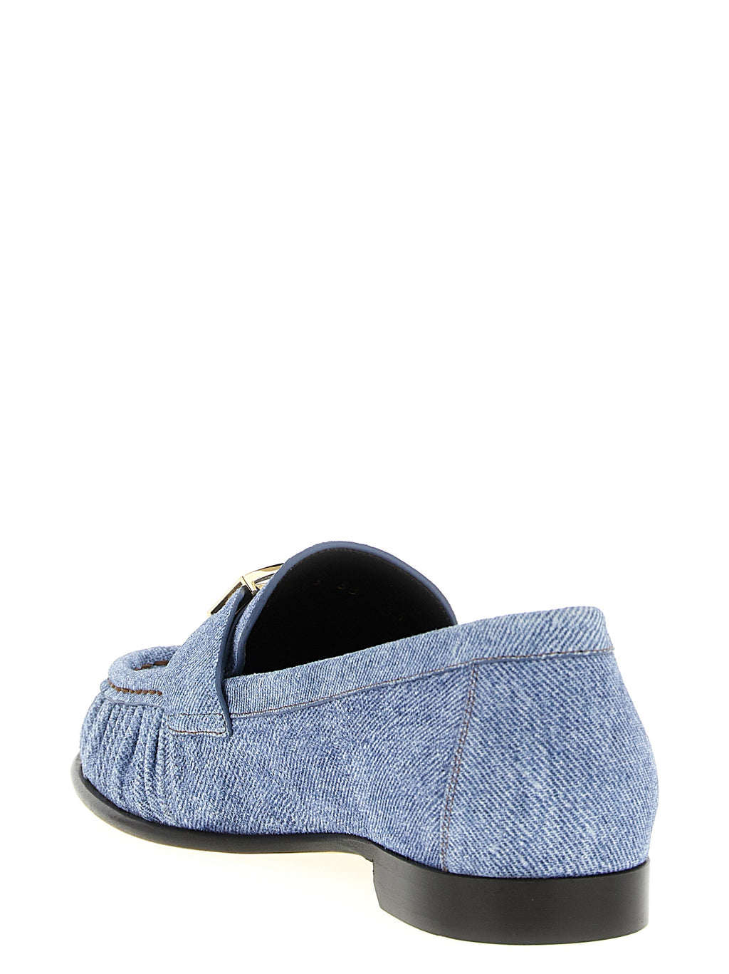 Fendi Blue Calfskin Slip On Loafers - Back view