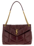 Saint Laurent Bordeaux Calfskin Shoulder Bag - Front view