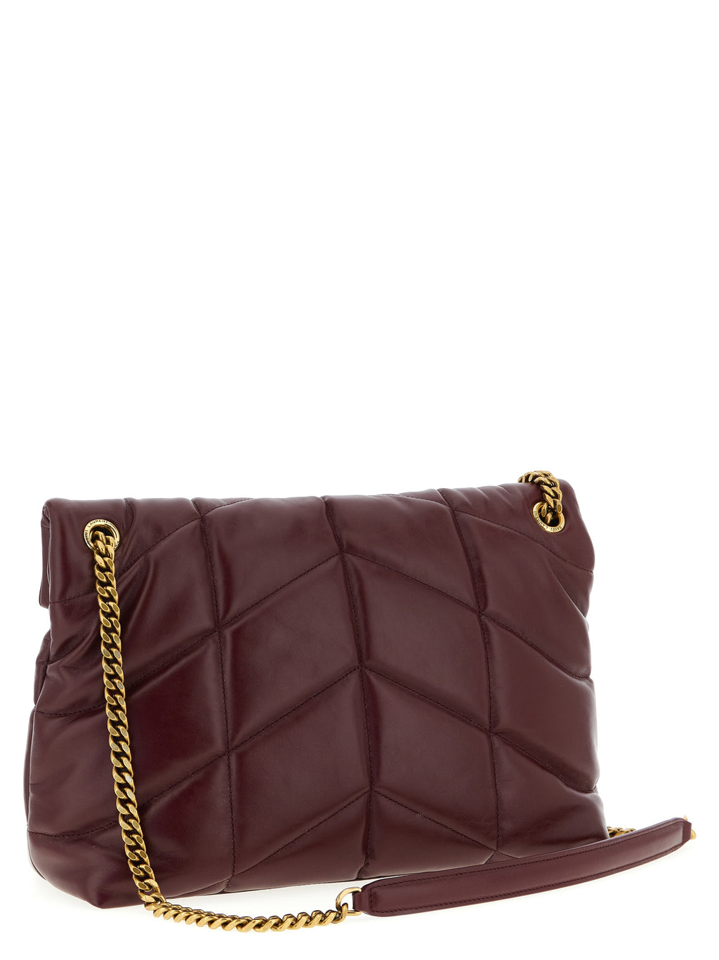 Saint Laurent Bordeaux Calfskin Shoulder Bag - Side view