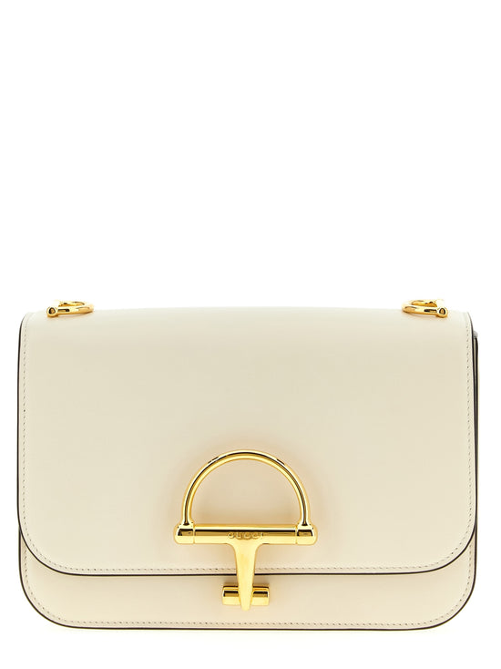 Gucci White Calfskin Shoulder Bag - Front view