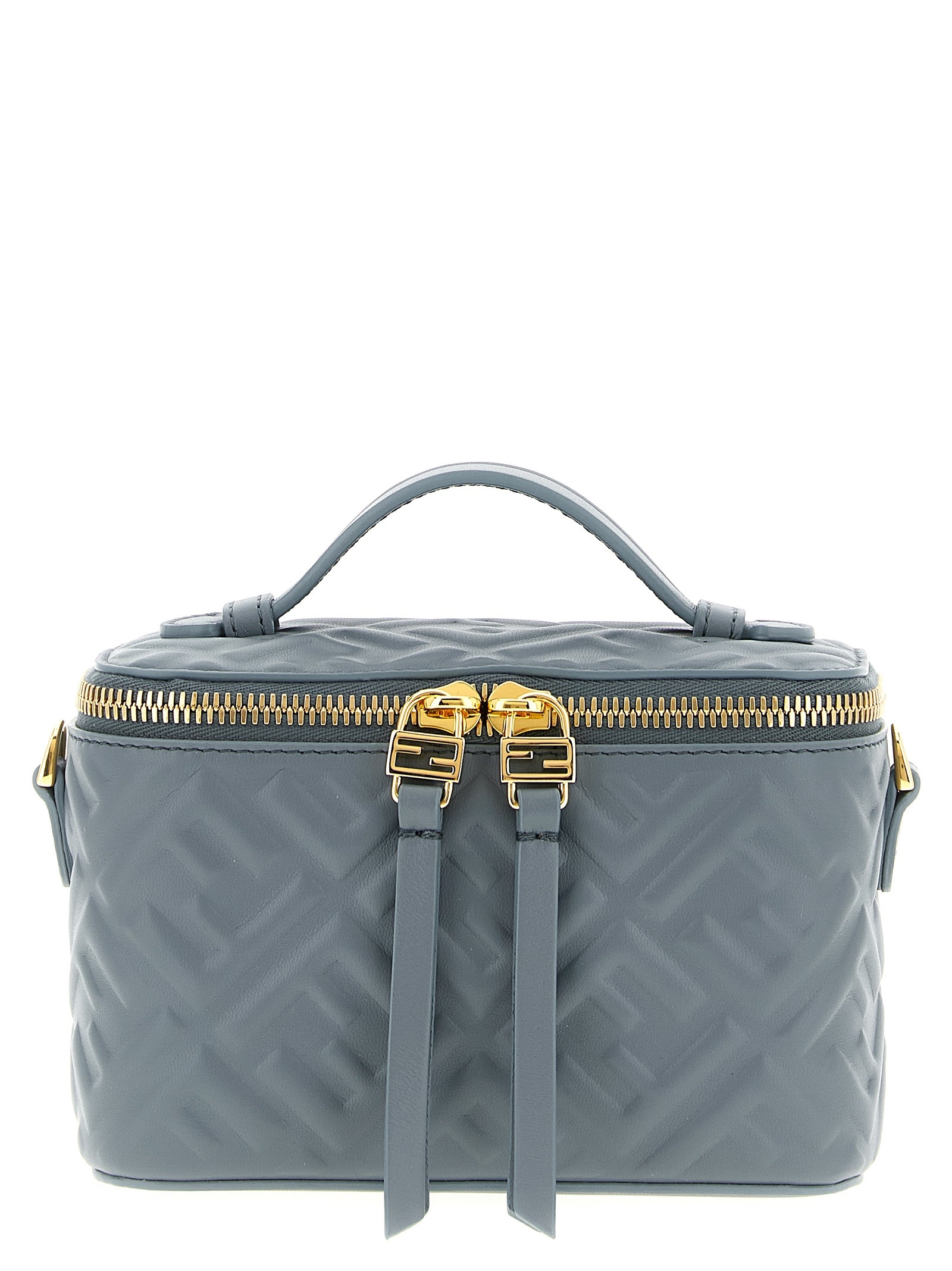 Fendi Blue Lamb Leather Handbag - Front view