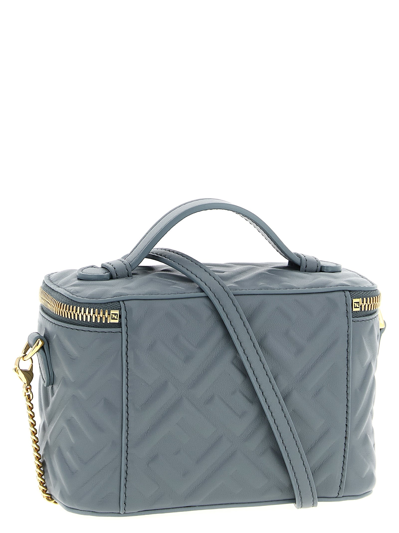 Fendi Blue Lamb Leather Handbag - Side view