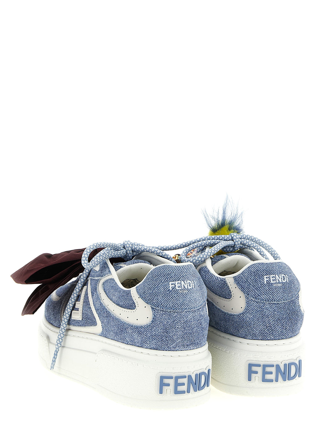 Fendi Blue Calfskin Platform Sneakers - Detail view