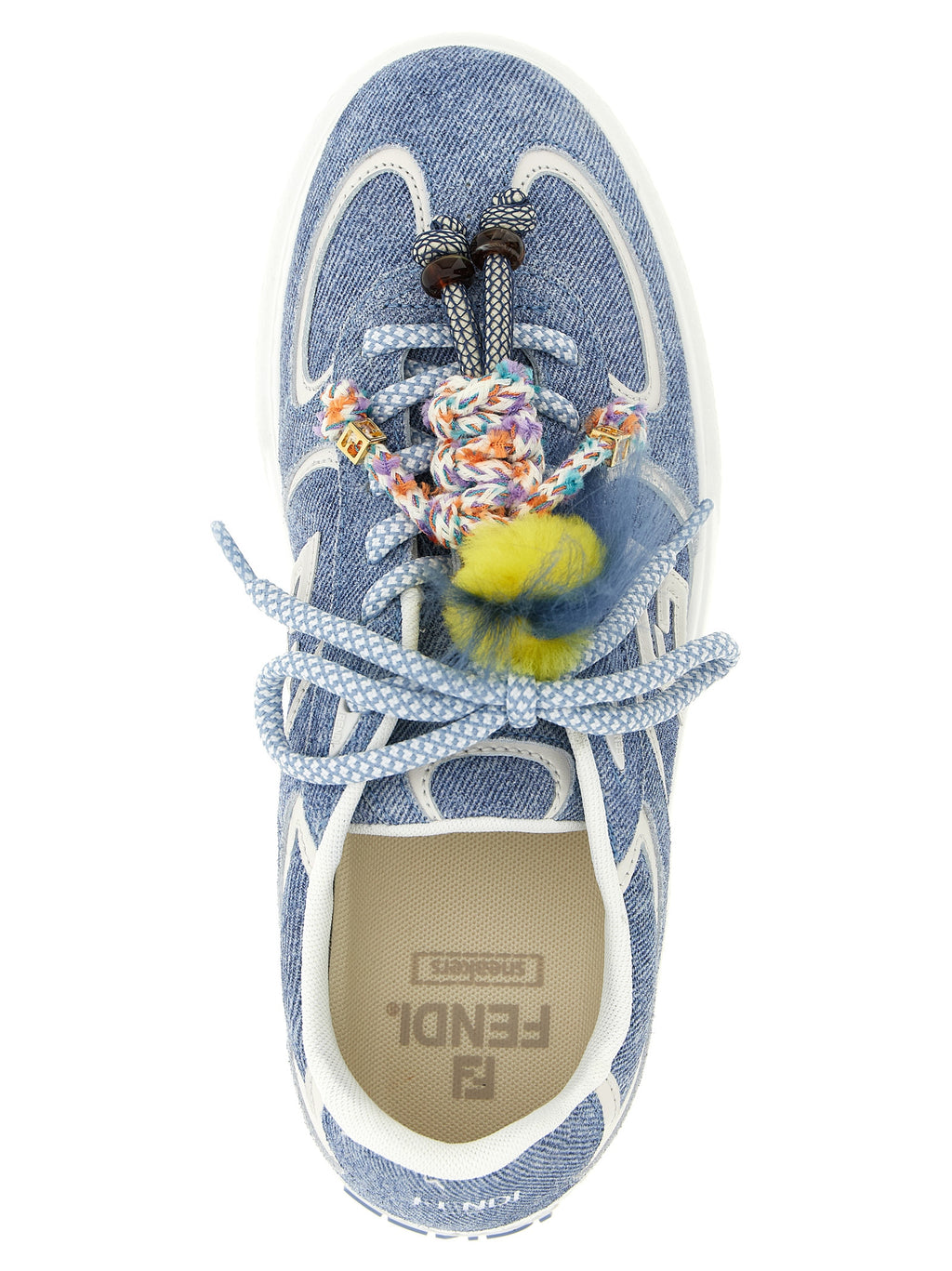 Fendi Blue Calfskin Platform Sneakers - Close-up view