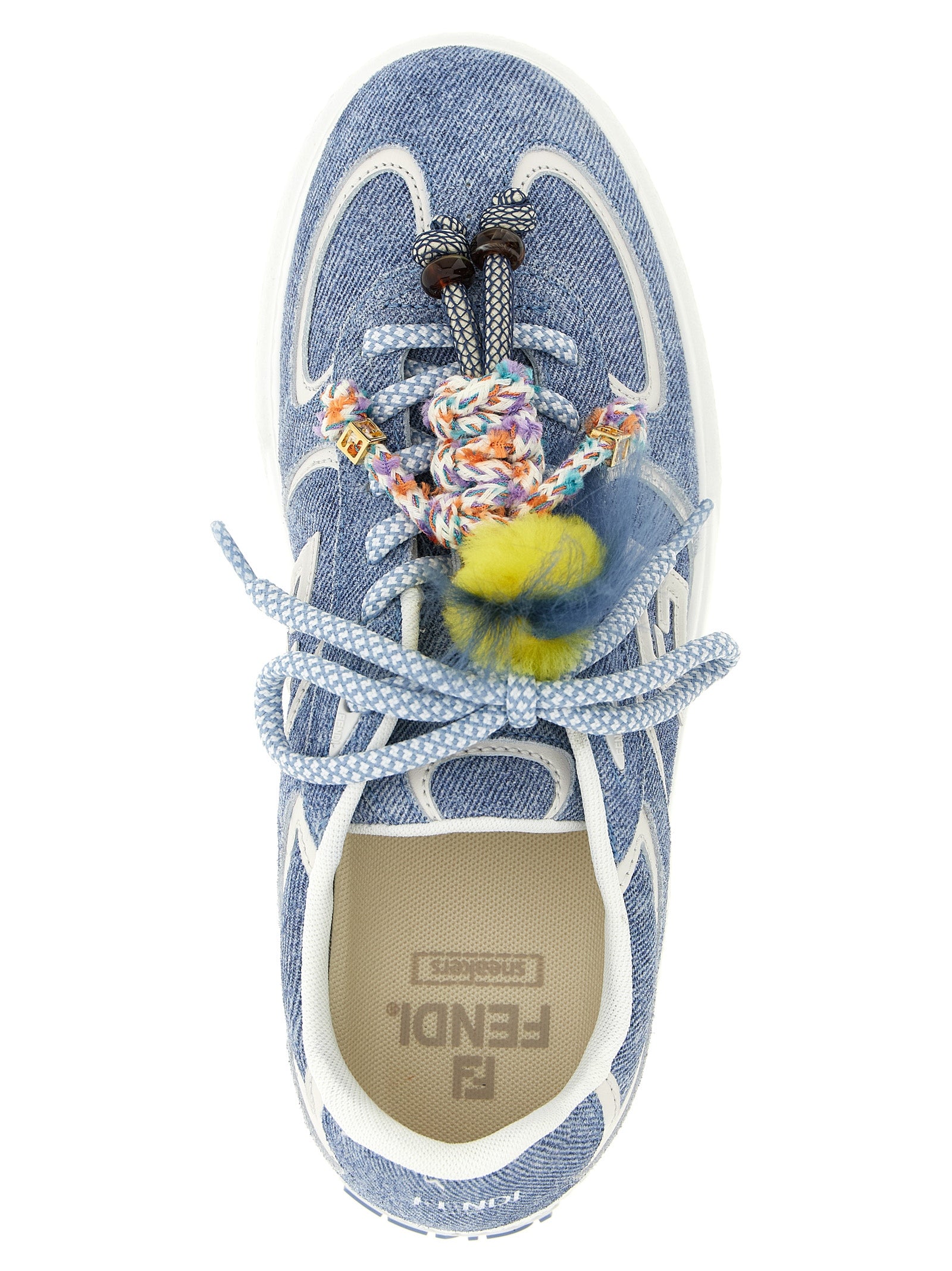 Fendi Blue Calfskin Platform Sneakers - Close-up view