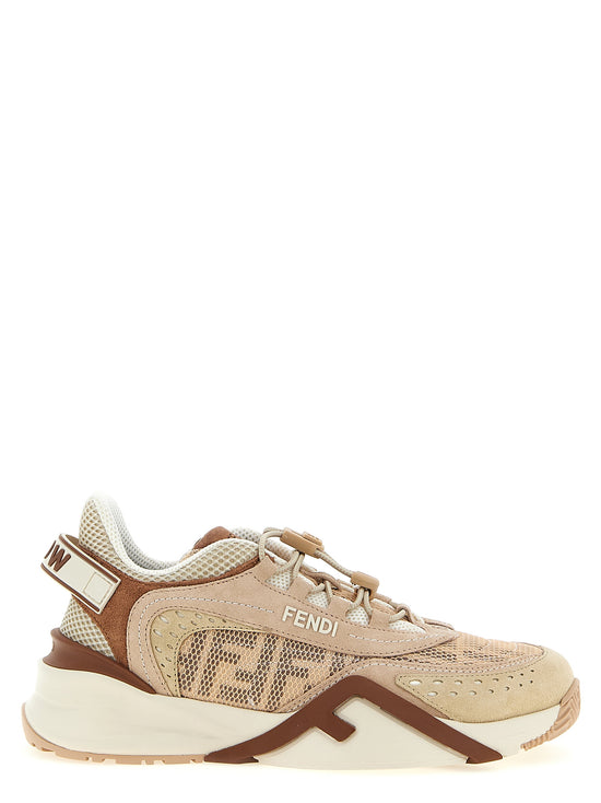 Fendi Flow Mesh Suede Sneakers - Front view