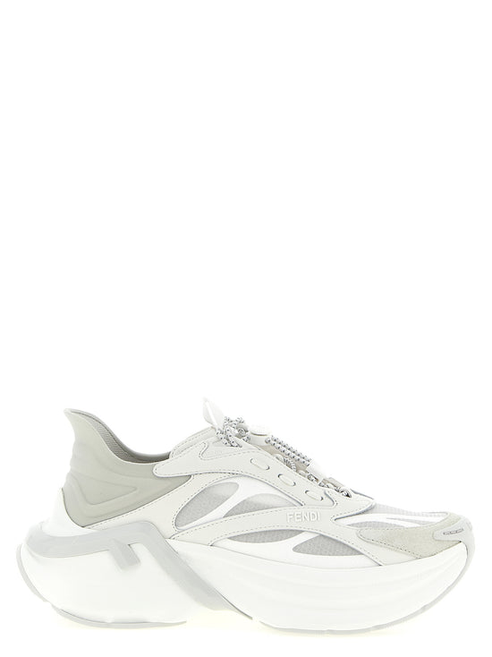 Fendi F-Light Mesh Leather Sneakers - Front view
