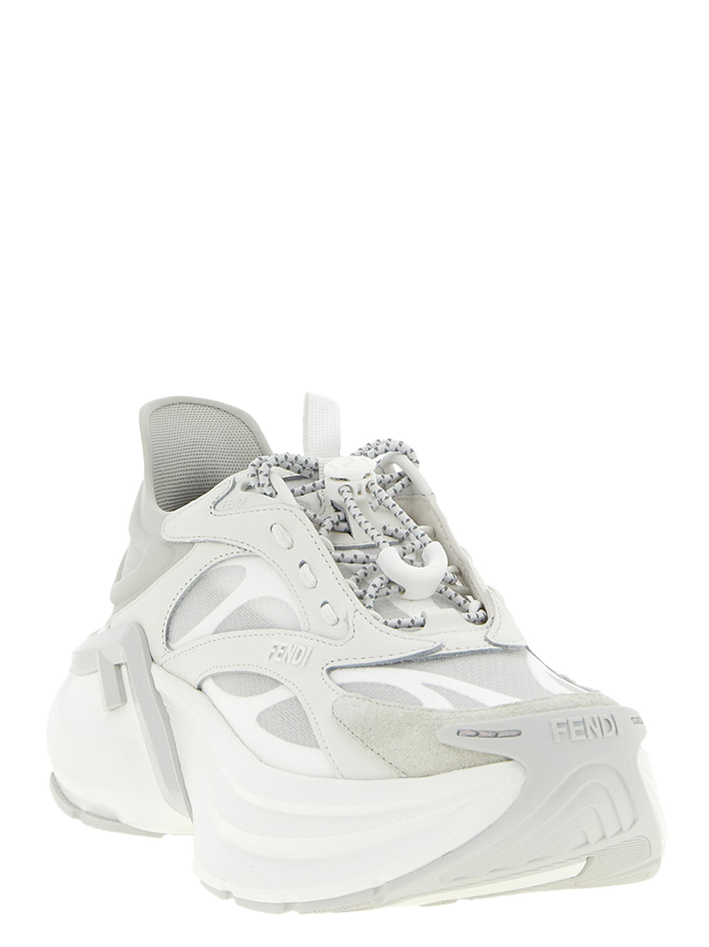 Fendi F-Light Mesh Leather Sneakers - Side view
