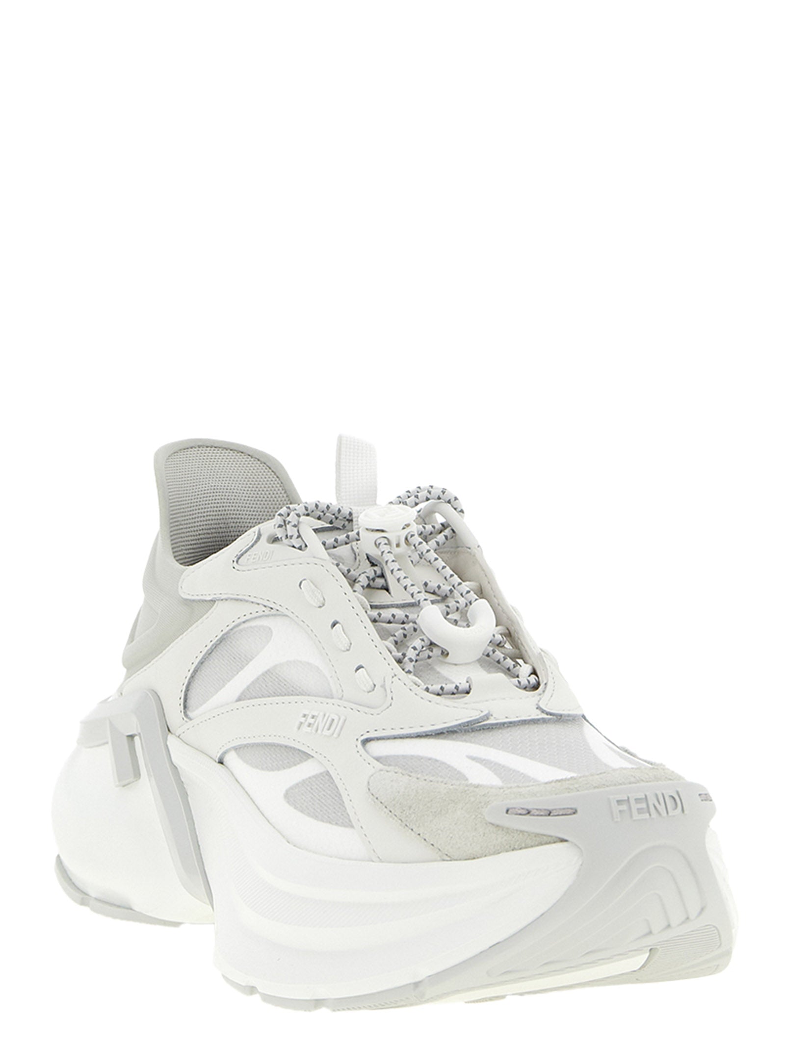 Fendi F-Light Mesh Leather Sneakers - Side view