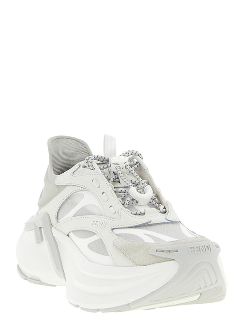 Fendi F-Light Mesh Leather Sneakers - Side view