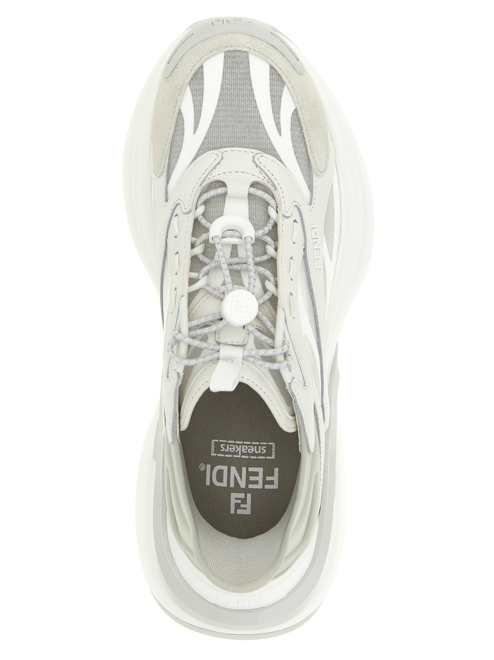 Fendi F-Light Mesh Leather Sneakers - Detail view