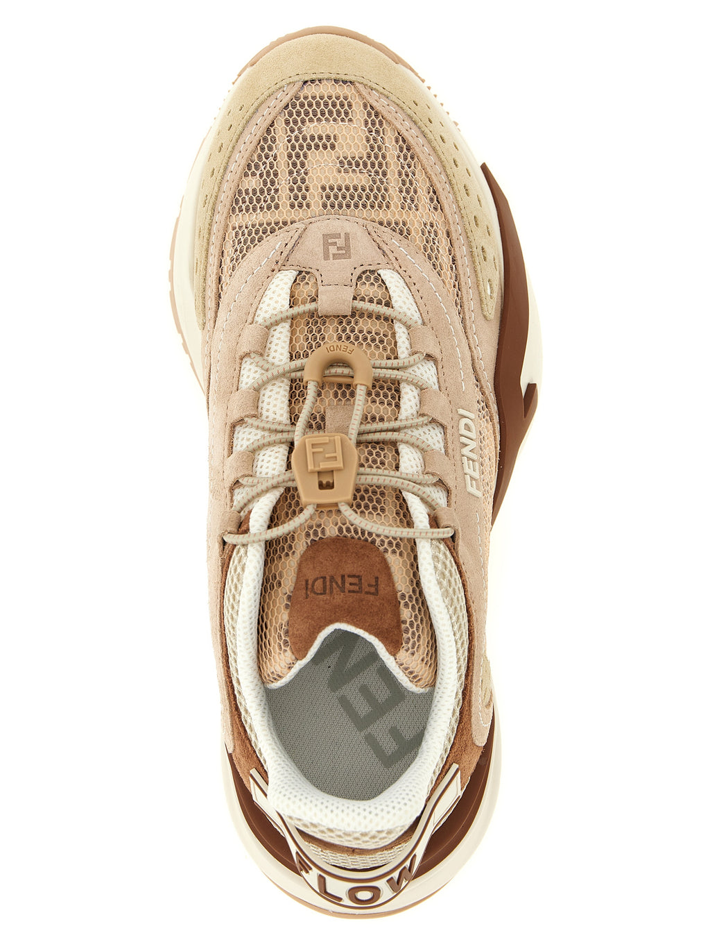 Fendi Flow Mesh Suede Sneakers - Close-up view